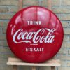 Großer Cola-Button, Emailschild in Top-Zustand, herrliche Oberfläche, 55 cm, Deutschland, 1952
