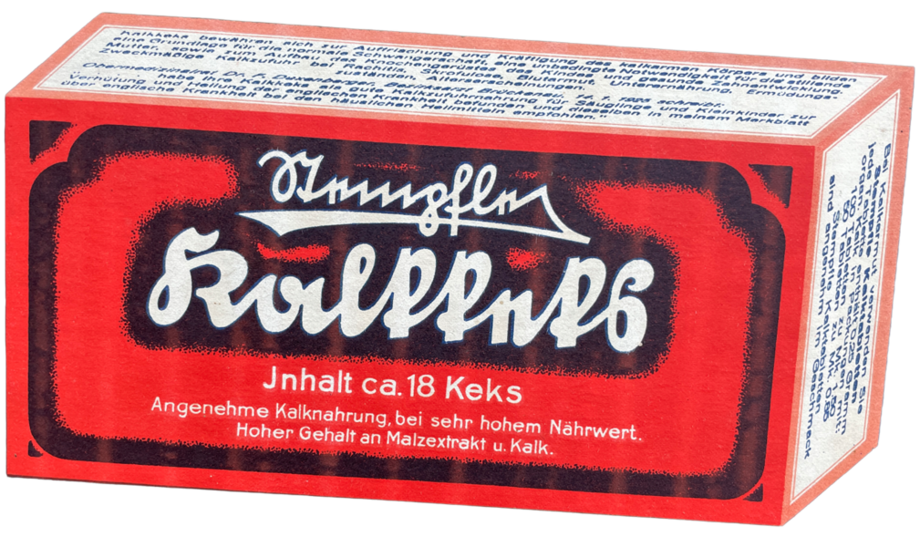 „Stempfles Kalkkeks“ kann man auf dieser Packung lesen. Ob die „Kalknahrung“ wohl wirklich so „angenehm“ war?