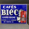 Cafés Biéc - Altes französisches Emailschild, um 1930, Emaillerie Alsacienne Strasbourg