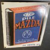 Pile Mazda - Altes Emailschild aus Frankreich mit Batterie-Werbung, um 1930
