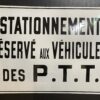 'Parken nur für Post-Fahrzeuge': Altes, schweres Emailschild aus Luxemburg