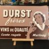 DURST Frères, Vins de qualité (Murinay) - Altes Blechschild, Weinhandlung, Frankreich, um 1940-1950