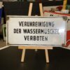 Verunreinigung der Wassermuschel verboten - Altes Emailschild / Hinwesischild