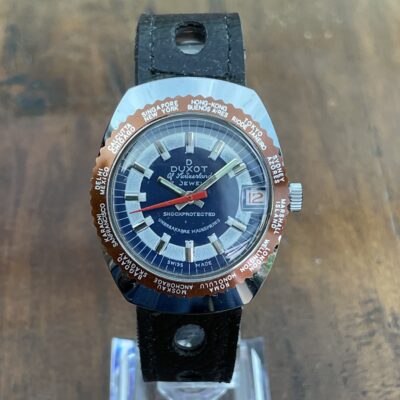 Vintage Duxot Worldtimer | 1970er Jahre | Blaues Zifferblatt | Top Zustand!