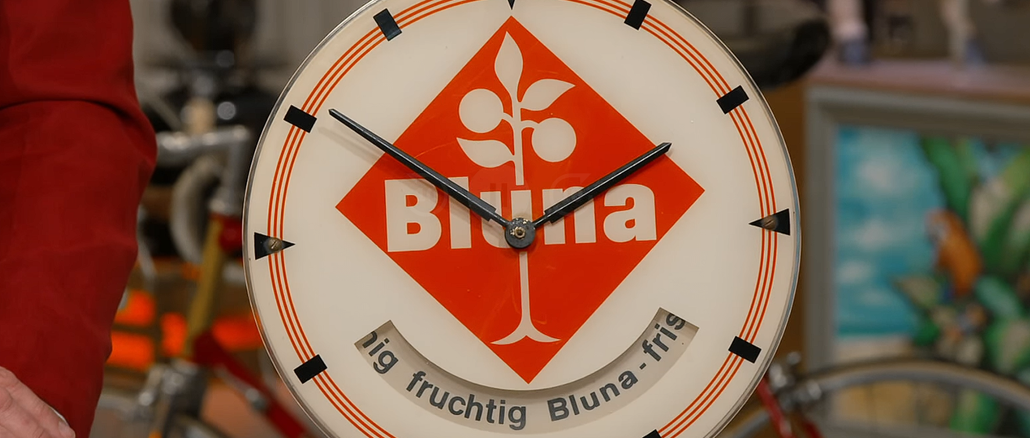 Bluna Werbeuhr mit Leuchtmittel bei Bares für Rares