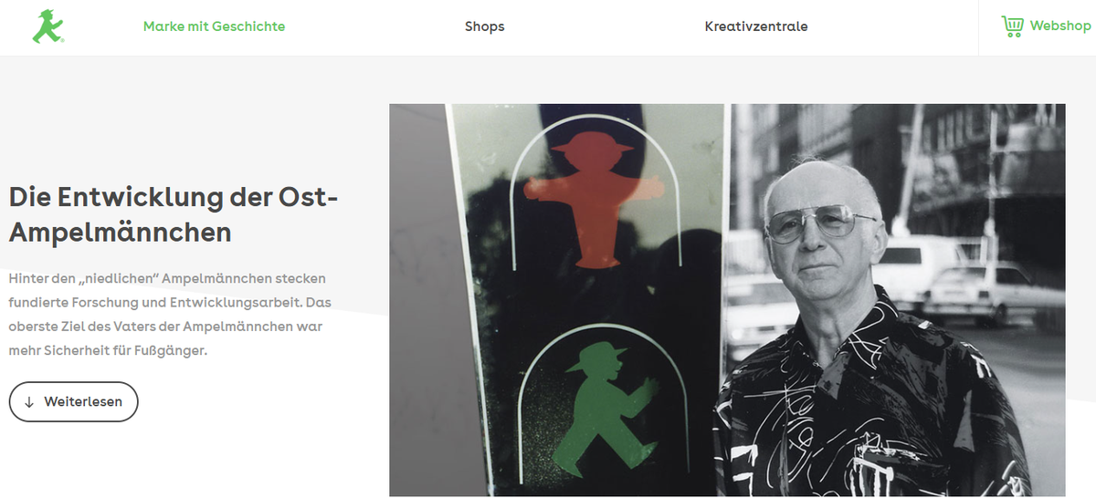 Karl Peglau (1927-2009) neben einer „seiner“ Ampeln (Screenshot: AMPELMANN GmbH)