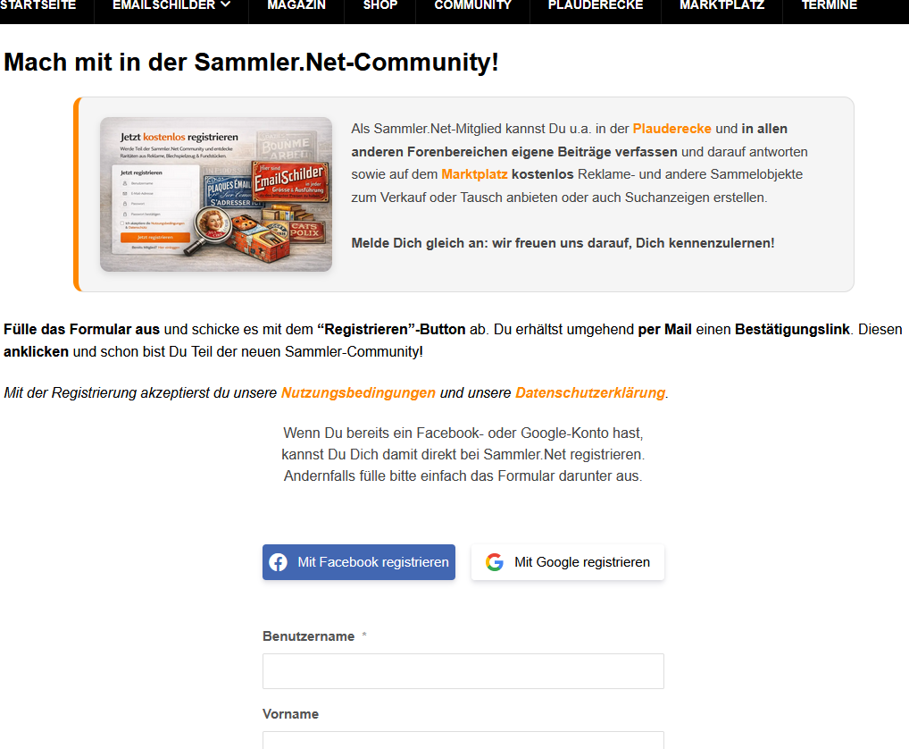social fb google sammlernet 2